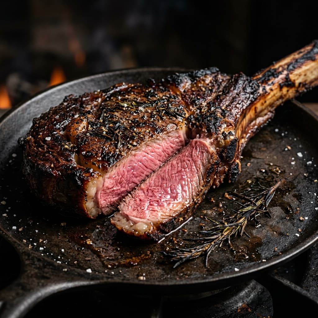 Fire-grilled Tomahawk steak